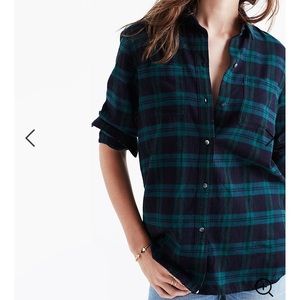 Madewell classic ex-boyfriend shirt in dark plaid